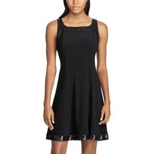 Black Sequined Jersey Dress by Chaps
